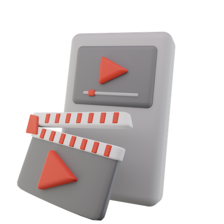 Clapper Board And Movie Player 3D Icon