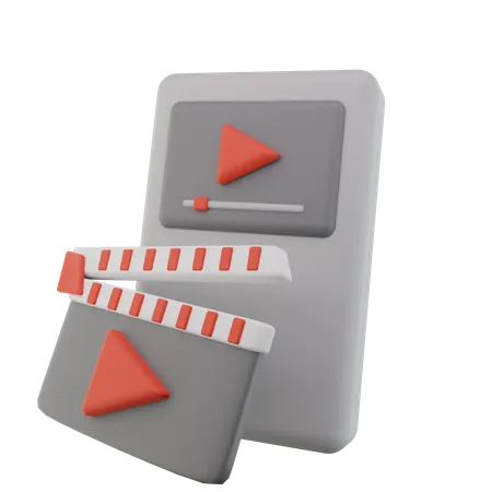 Clapper Board And Movie Player 3D Icon