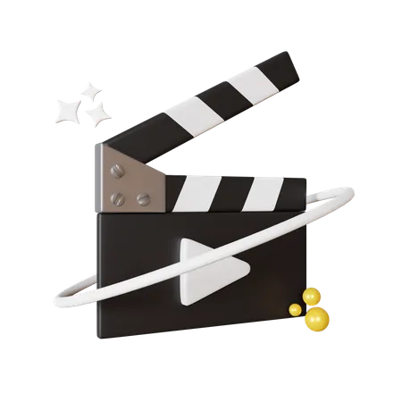 3 D Rendering Clapperboard Film Icon Illustration 3D Illustration