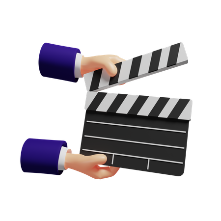 Clapperboard holding gesture  3D Icon