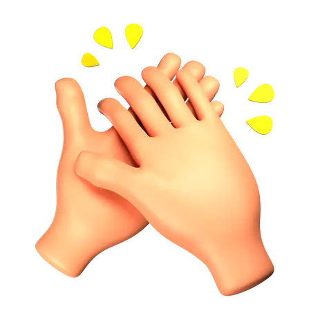 Clapping hand gesture 3D Illustration