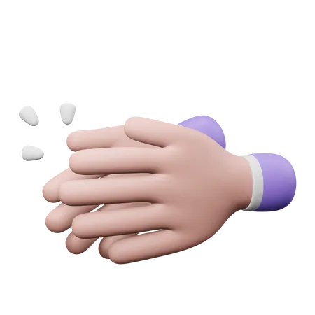 Clapping Hand Gesture  3D Illustration