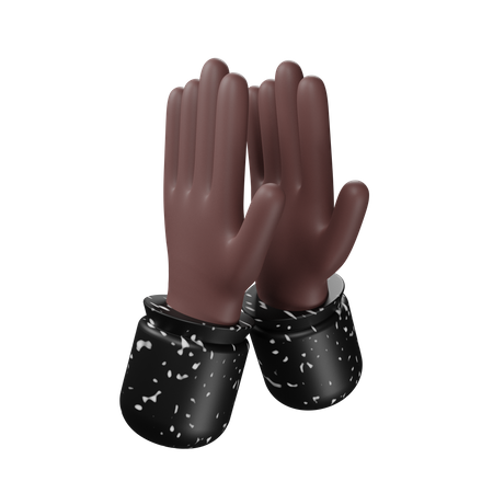 Clapping hand gesture  3D Illustration