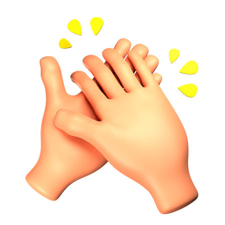 Clapping hand gesture  3D Illustration