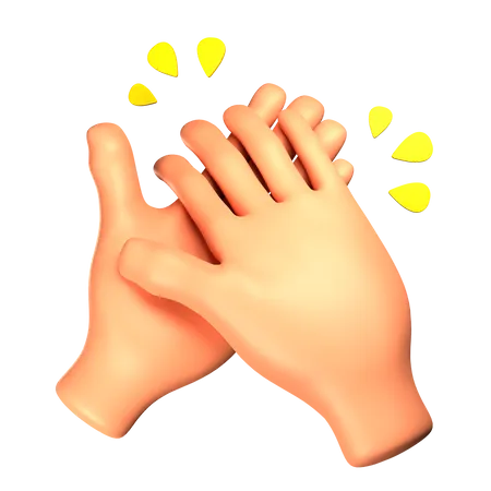 Clapping hand gesture  3D Illustration