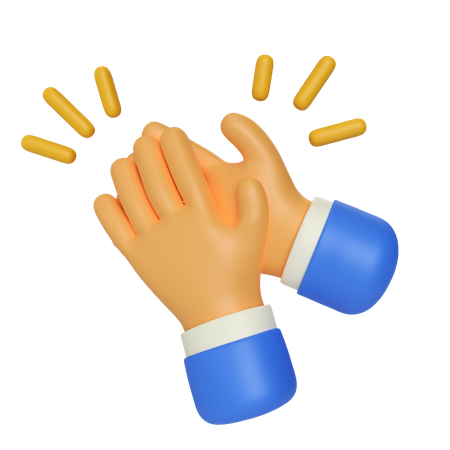 Clapping Hand Gesture 3D Illustration