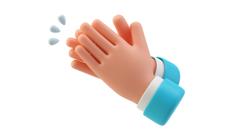 Clapping hands  3D Illustration