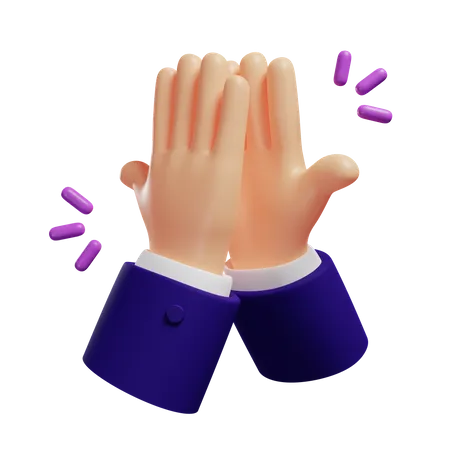 Clapping hands  3D Illustration