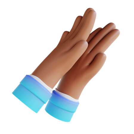 Clapping hands Gesture 3D Illustration