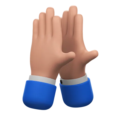 Two Hands Striking Each Other In Applause 3D Icon