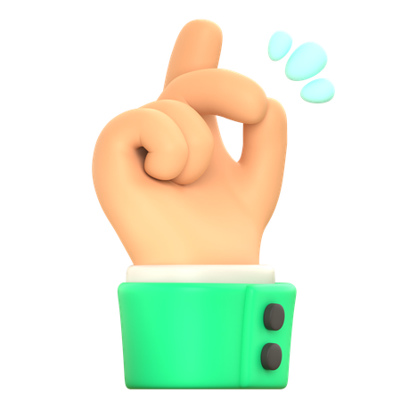 Geste de la main avec un claquement de doigt  3D Icon