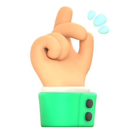 Geste de la main avec un claquement de doigt  3D Icon