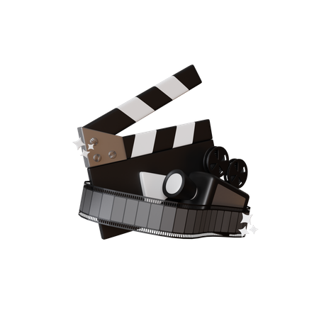Claqueta y rollo de película  3D Icon