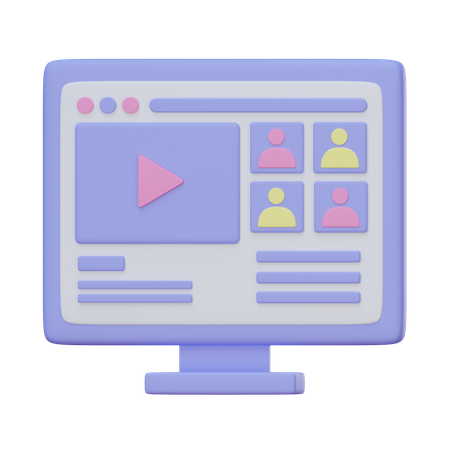 Clase en línea  3D Icon