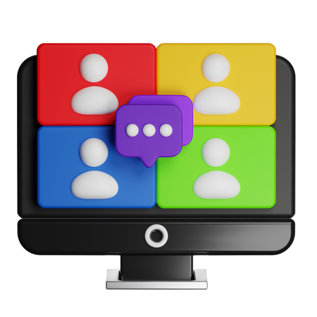 Clase en línea  3D Icon