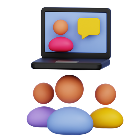 Clase en línea  3D Icon