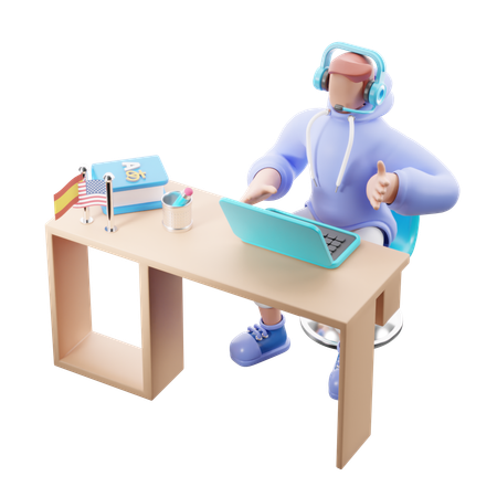 Clases de idiomas en vivo  3D Icon