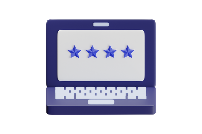 Clasificación de estrellas de la computadora portátil  3D Icon