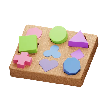 Clasificador de formas de madera Aprendizaje interactivo para niños  3D Icon
