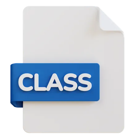 3 D Illustration Of Class File Extension 3D Icon