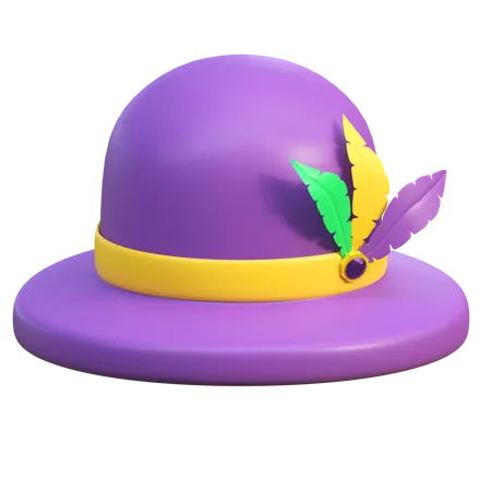 Mardi Gras Classic Hat Icon 3 D Illustration 3D Icon