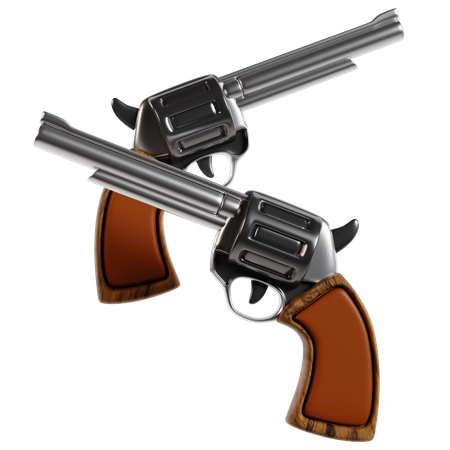 Classic Revolver Pair Sport  3D Icon
