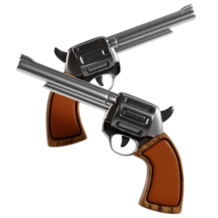 Classic Revolver Pair Sport  3D Icon