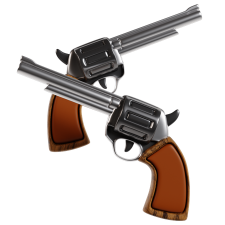 Classic Revolver Pair Sport  3D Icon