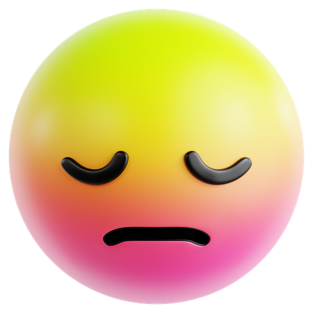 典型的な悲しい顔  3D Icon