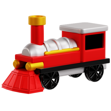 Classic Train On Railway Track  3D Icon