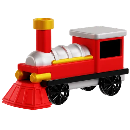 Classic Train On Railway Track  3D Icon