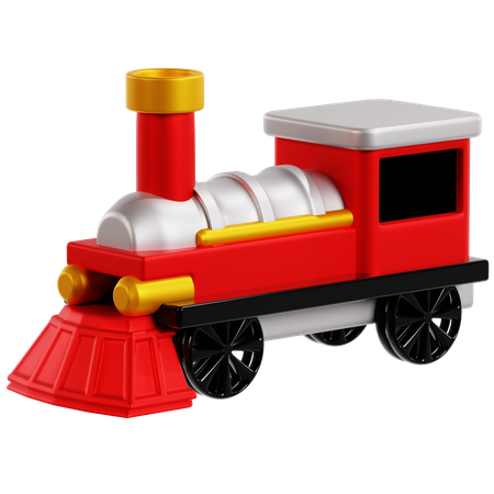 Classic Train On Railway Track  3D Icon