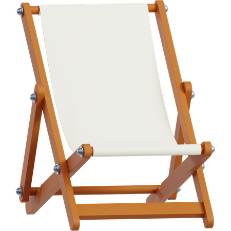 Classic Wooden Deck Chair  3D Icon