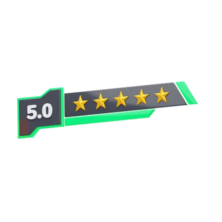 Classificação de cinco de cinco estrelas  3D Icon