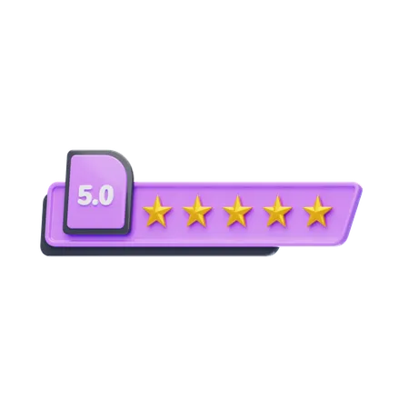 Classificação de cinco de cinco estrelas  3D Icon