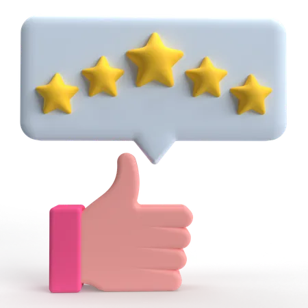 Classificação de cinco estrelas  3D Icon