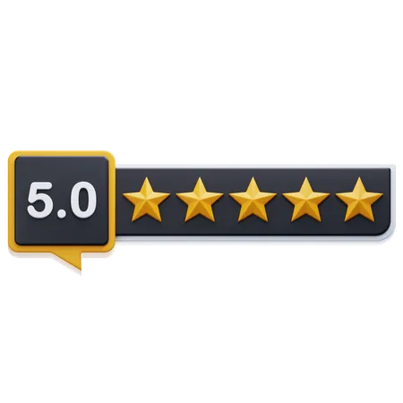 Classificação de cinco estrelas  3D Icon