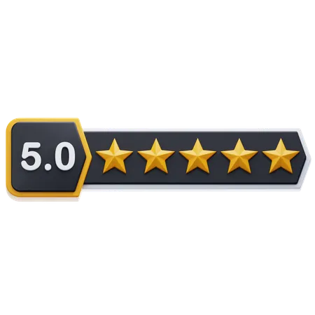 Classificação de cinco estrelas  3D Icon