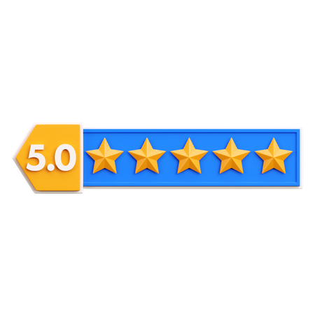 Classificação de cinco estrelas  3D Icon