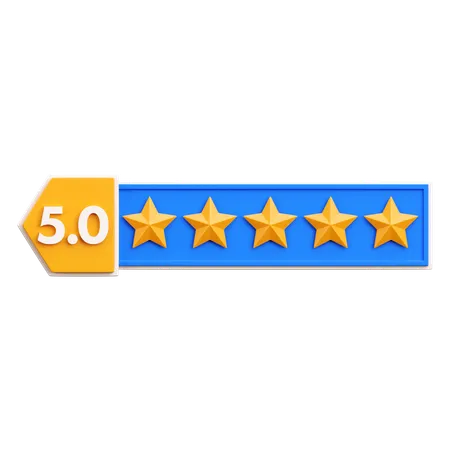 Classificação de cinco estrelas  3D Icon