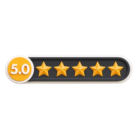 Classificação de cinco estrelas  3D Icon