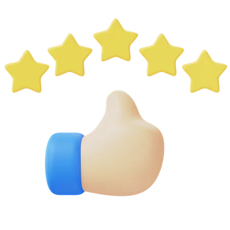 Classificação de cinco estrelas  3D Icon