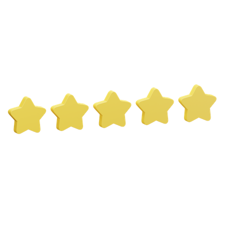 Classificação cinco estrelas  3D Icon