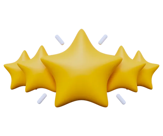 Classificação de cinco estrelas  3D Icon