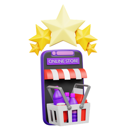 Avaliação da loja online  3D Icon