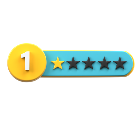 Avaliação de 1 estrela  3D Icon