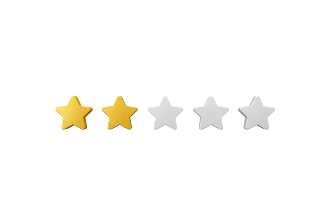 Avaliação de 2 estrelas  3D Icon