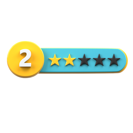 Avaliação de 2 estrelas  3D Icon