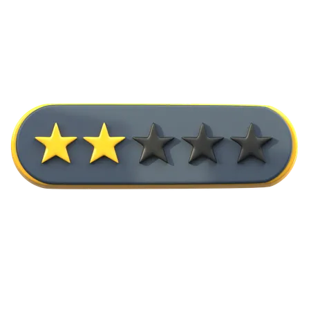 Avaliação de 2 estrelas  3D Icon