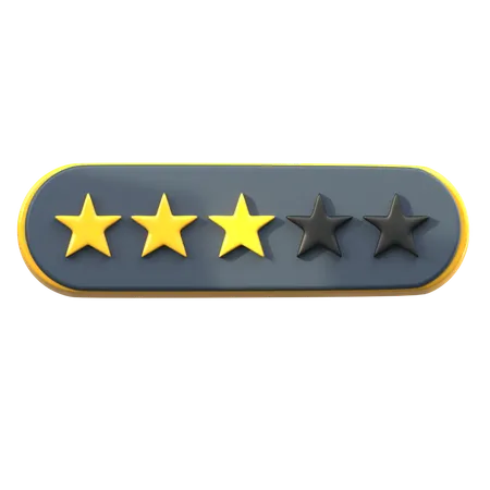 Avaliação de 3 estrelas  3D Icon